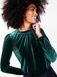 Boden Velvet Frill Neck Top
