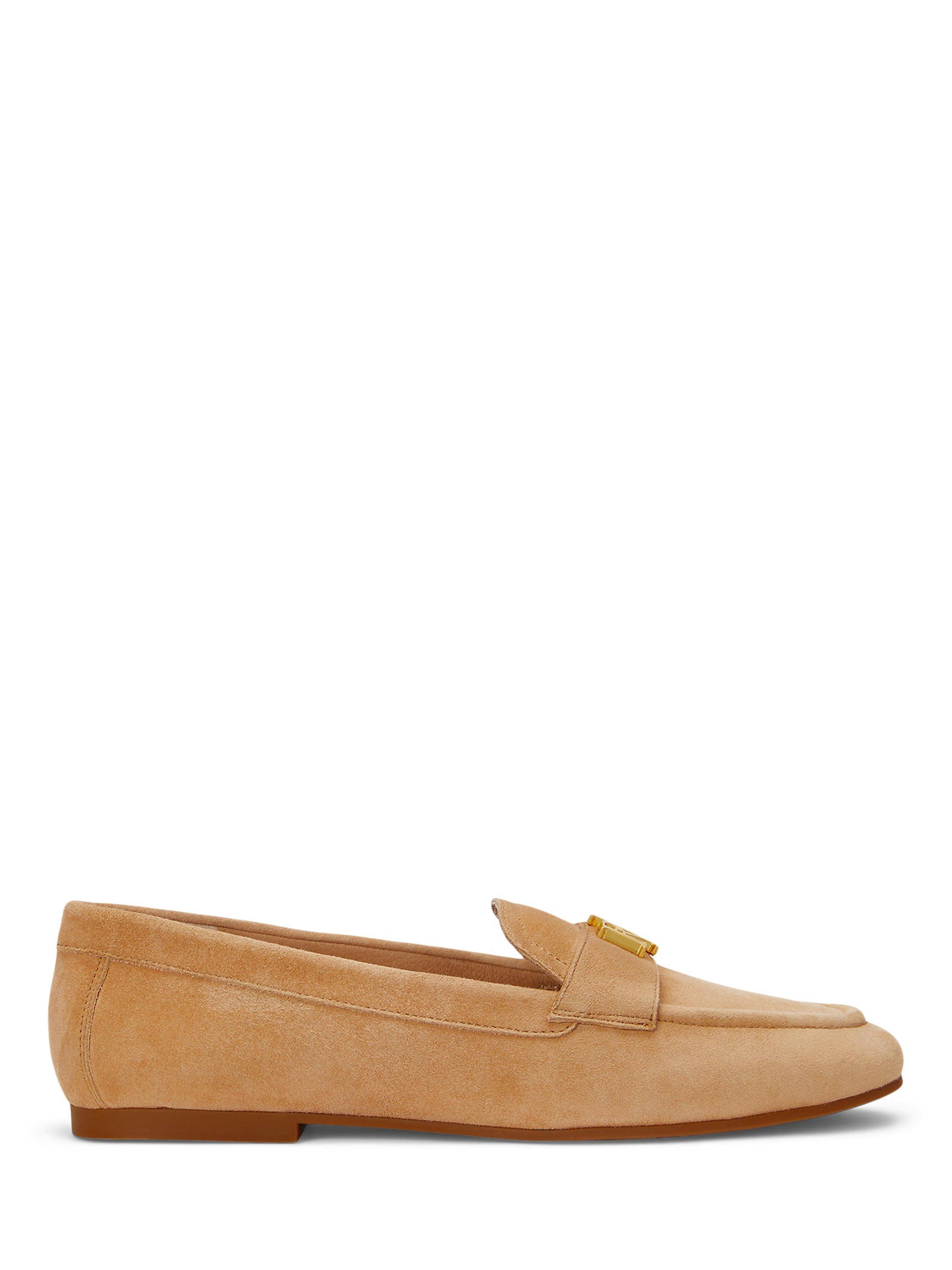 Product image 1 of 4, which shows Lauren Ralph Lauren Averi III Suede Loafers, Brown/Tan, 4