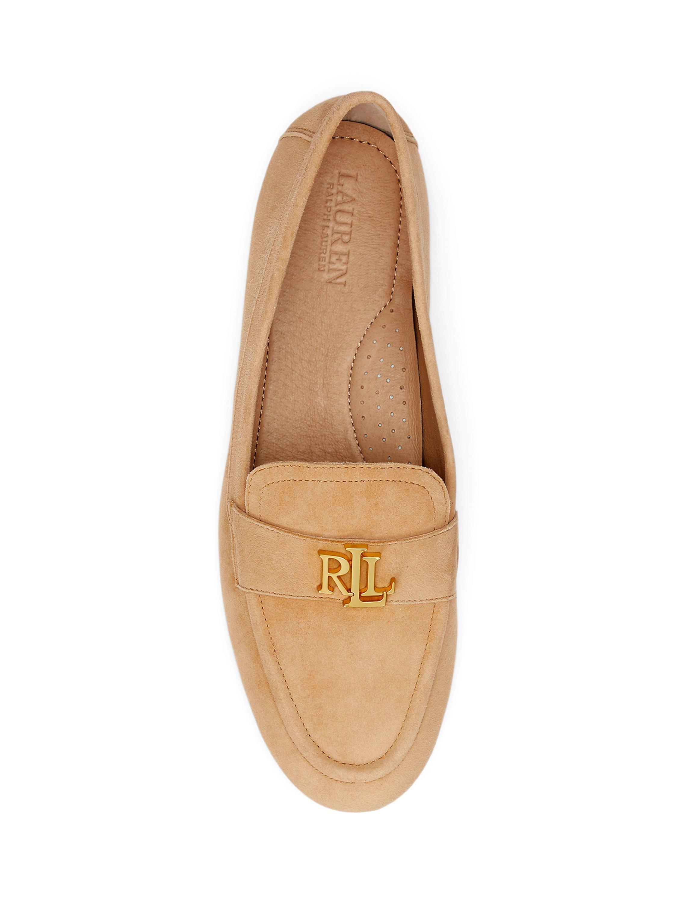 Product image 4 of 4, which shows Lauren Ralph Lauren Averi III Suede Loafers, Brown/Tan, 4