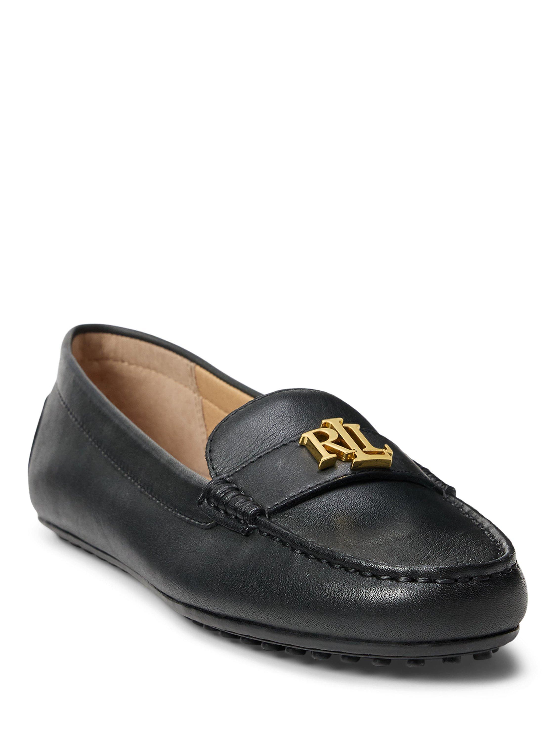 Product image 2 of 4, which shows Lauren Ralph Lauren Barnsbury Leather Loafers, Black, 4