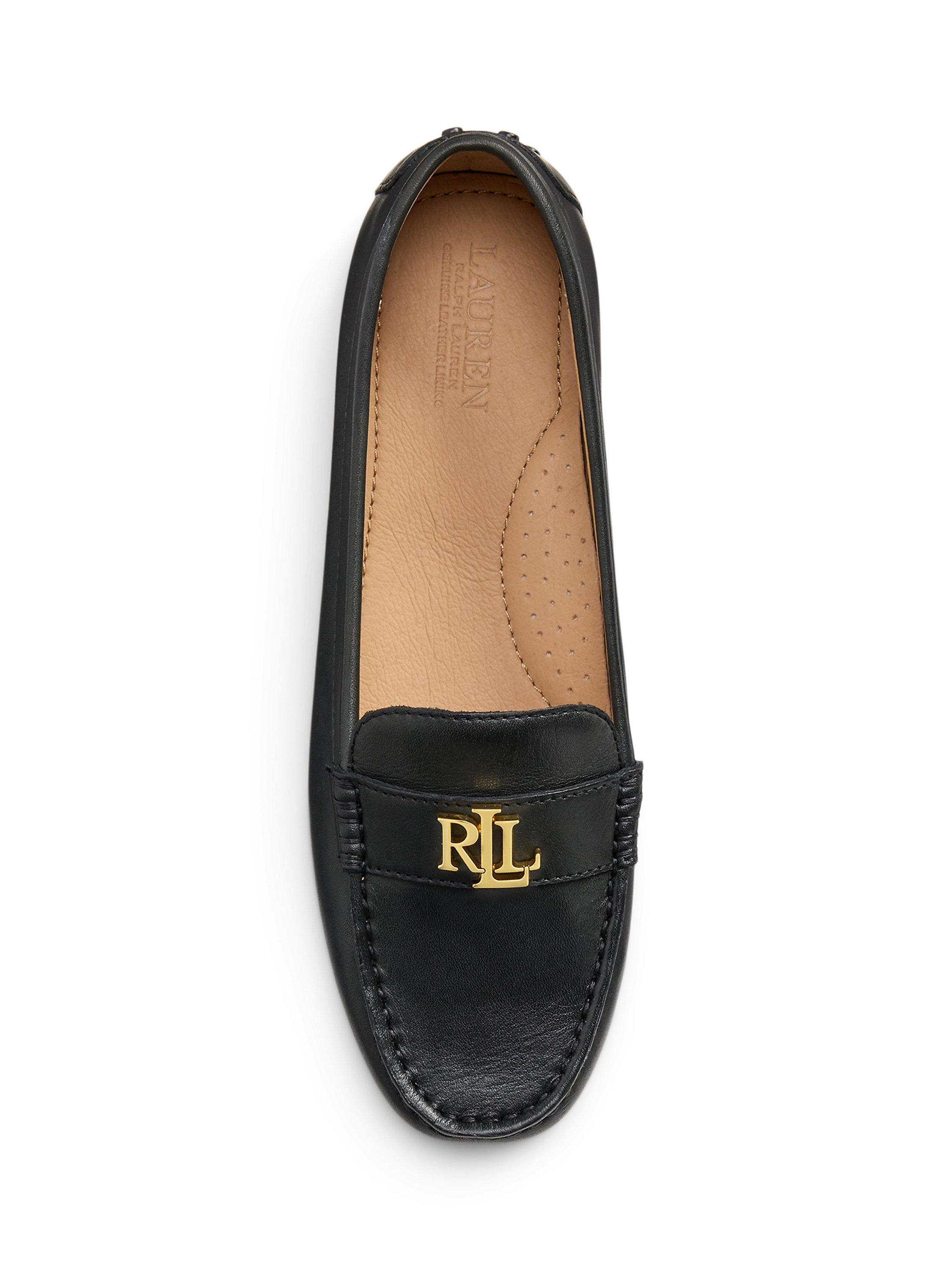 Product image 4 of 4, which shows Lauren Ralph Lauren Barnsbury Leather Loafers, Black, 4