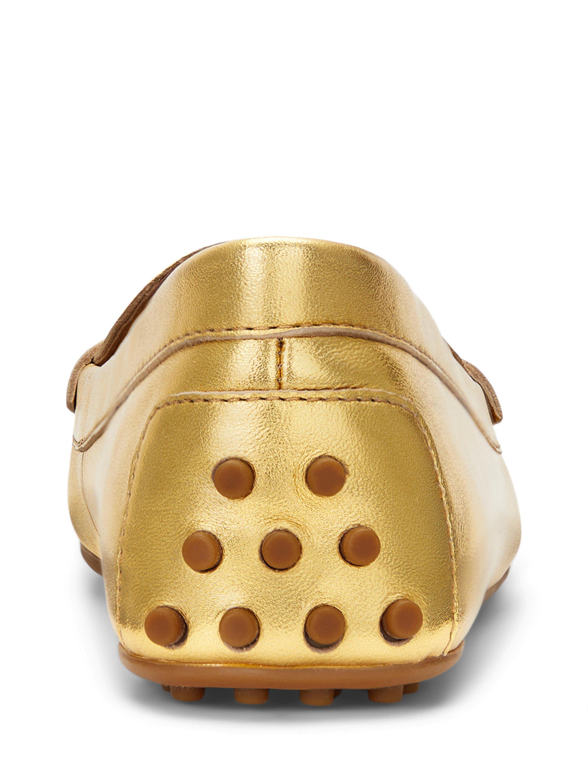 Product image 3 of 4, which shows Lauren Ralph Lauren Barnsbury Leather Loafers, Gold, 3