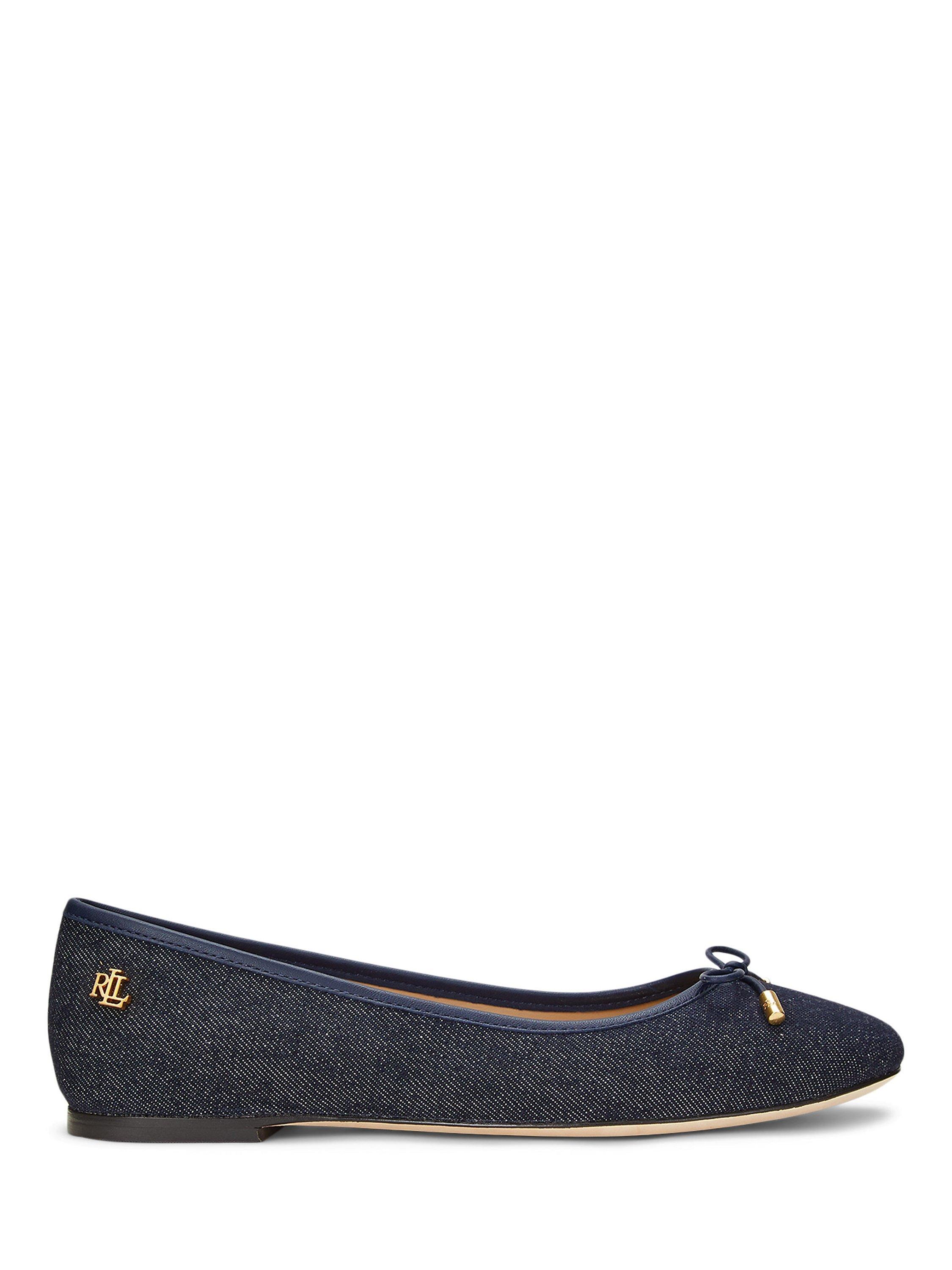 Product image 1 of 4, which shows Lauren Ralph Lauren Jayna Ballerina Pumps, Dark Demin, 4