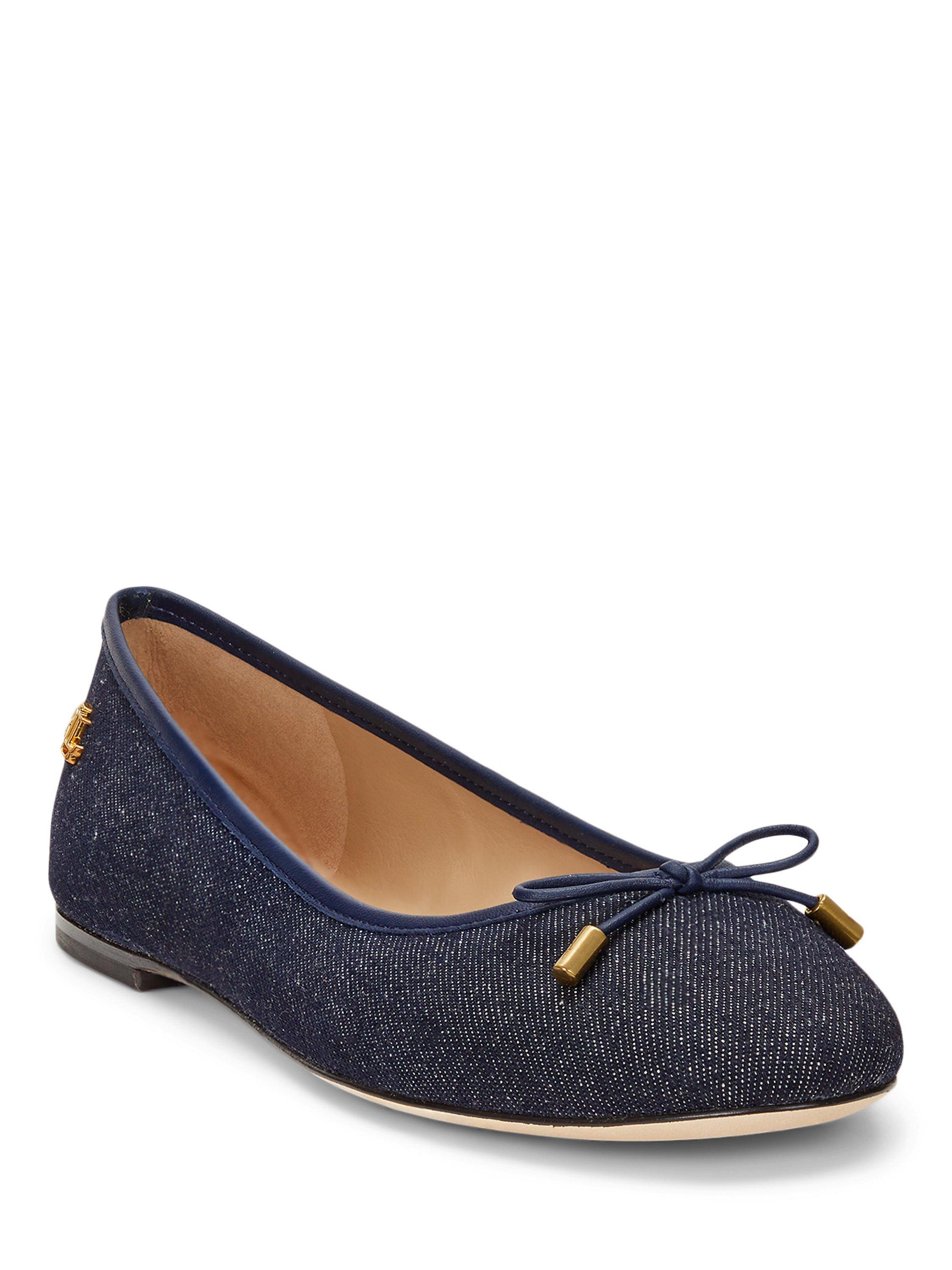 Product image 2 of 4, which shows Lauren Ralph Lauren Jayna Ballerina Pumps, Dark Demin, 4