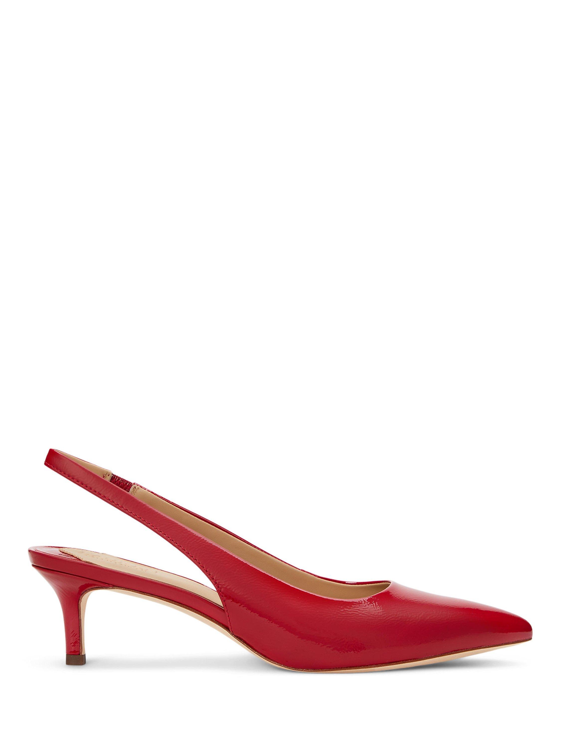 Lauren Ralph Lauren Lolah Burnished Leather Slingback Court Shoes Festive Red