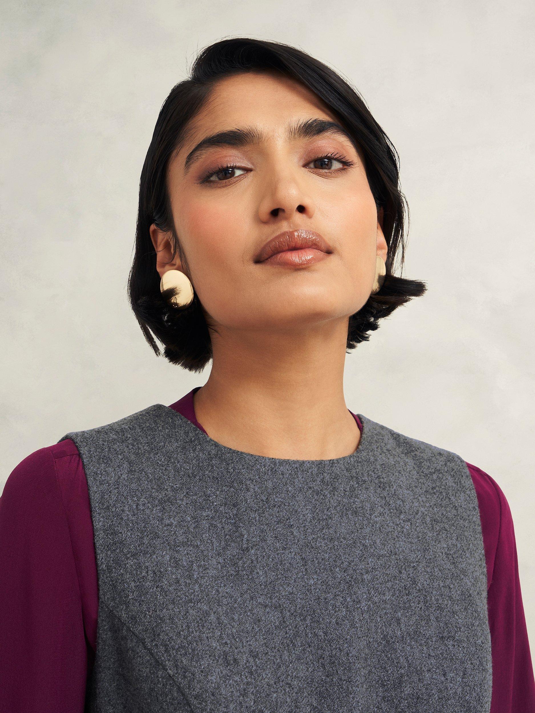 Product image 6 of 7, which shows Hobbs Elsie Wool Rich Dress, Grey, 10