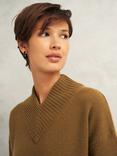 Hobbs Becky Wool Blend V-Neck Jumper, Toffee