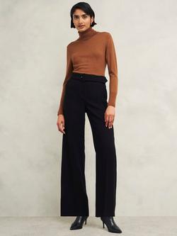 Hobbs Drew Wide Leg Trousers, Black, Black