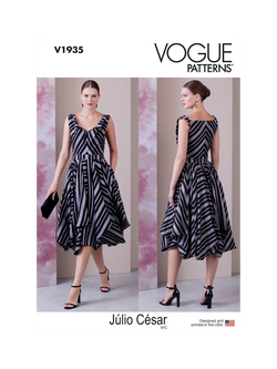 Vogue Misses' Bias Cut Bodice Dress Sewing Pattern, V1935, White