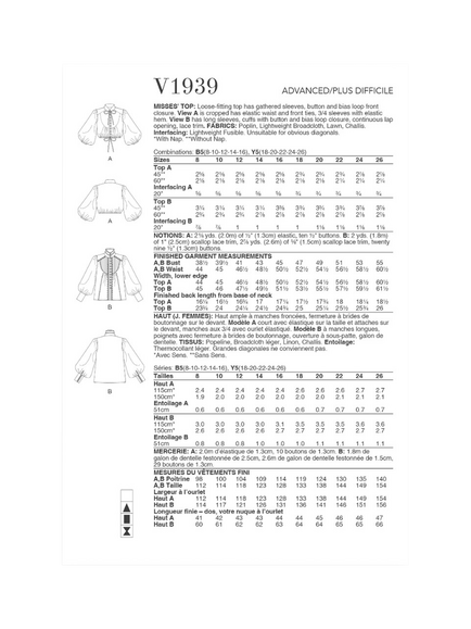 Vogue Misses' Loose Fitting Top Sewing Pattern, V1939 - view 2, White