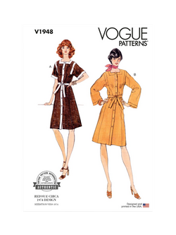 Vogue Misses' Vintage Loose Fitting Dress Sewing Pattern, V1948, White