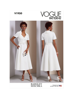 Vogue Misses' Fit and Flare Lined Dress Sewing Pattern, V1950, White