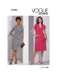 Vogue Misses' Wrap Front Dress Sewing Pattern, V1952, A5