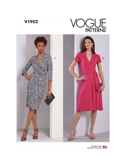 Vogue Misses' Wrap Front Dress Sewing Pattern, V1952, White