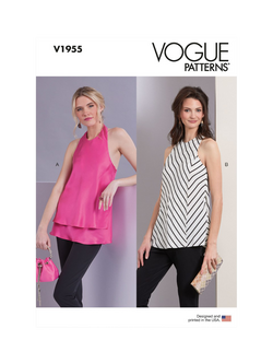 Vogue Misses' Bias Cut Tops Sewing Pattern, V1955, White