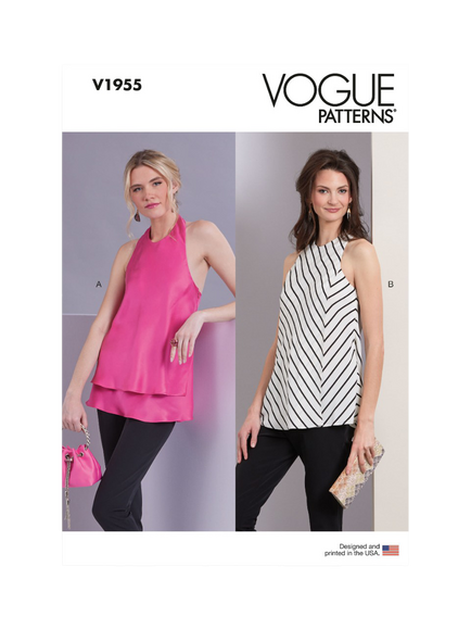 Vogue Misses' Bias Cut Tops Sewing Pattern, V1955, White