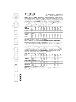 Vogue Misses' Loose Fitting Jacket, Tunic and Pull on Pants Sewing Pattern, V1959 - view 2, White