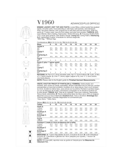 Vogue Misses' Unlined Jacket, Crop Top and Pants Sewing Pattern, V1960 - view 2, White