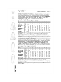 Vogue Misses' Bra Top, Flared Skirt & Trousers Sewing Pattern, V1961 - view 2, White