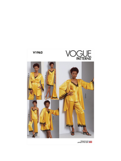 Vogue Misses' Robe, Camisole, Slip and Pants Sewing Pattern, V1962, White