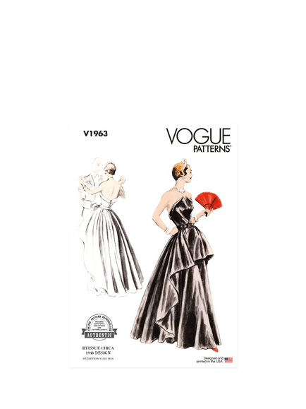 Vogue Misses' Vintage Flared Skirt Sewing Pattern, V1963, White