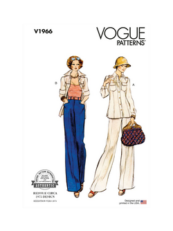 Vogue Misses' Vintage Jacket and Pants Sewing Pattern, V1966, White