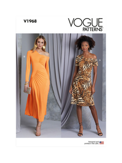 Vogue Misses' Close Fitting Knit Dress Sewing Pattern, V1968, White