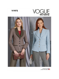 Vogue Misses' Semi Fitted Jacket Sewing Pattern, V1972, White