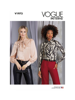 Vogue Misses' Semi Fitted Blouse Sewing Pattern, V1973, White