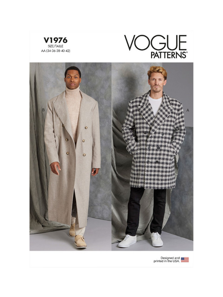 Vogue Misses' Loose Fitted Lined Coat Sewing Pattern, V1976, White