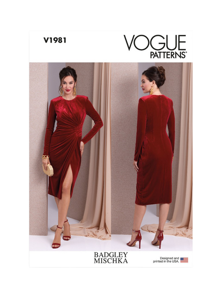 Vogue Misses' Close Fitting Dress Sewing Pattern, V1981, White