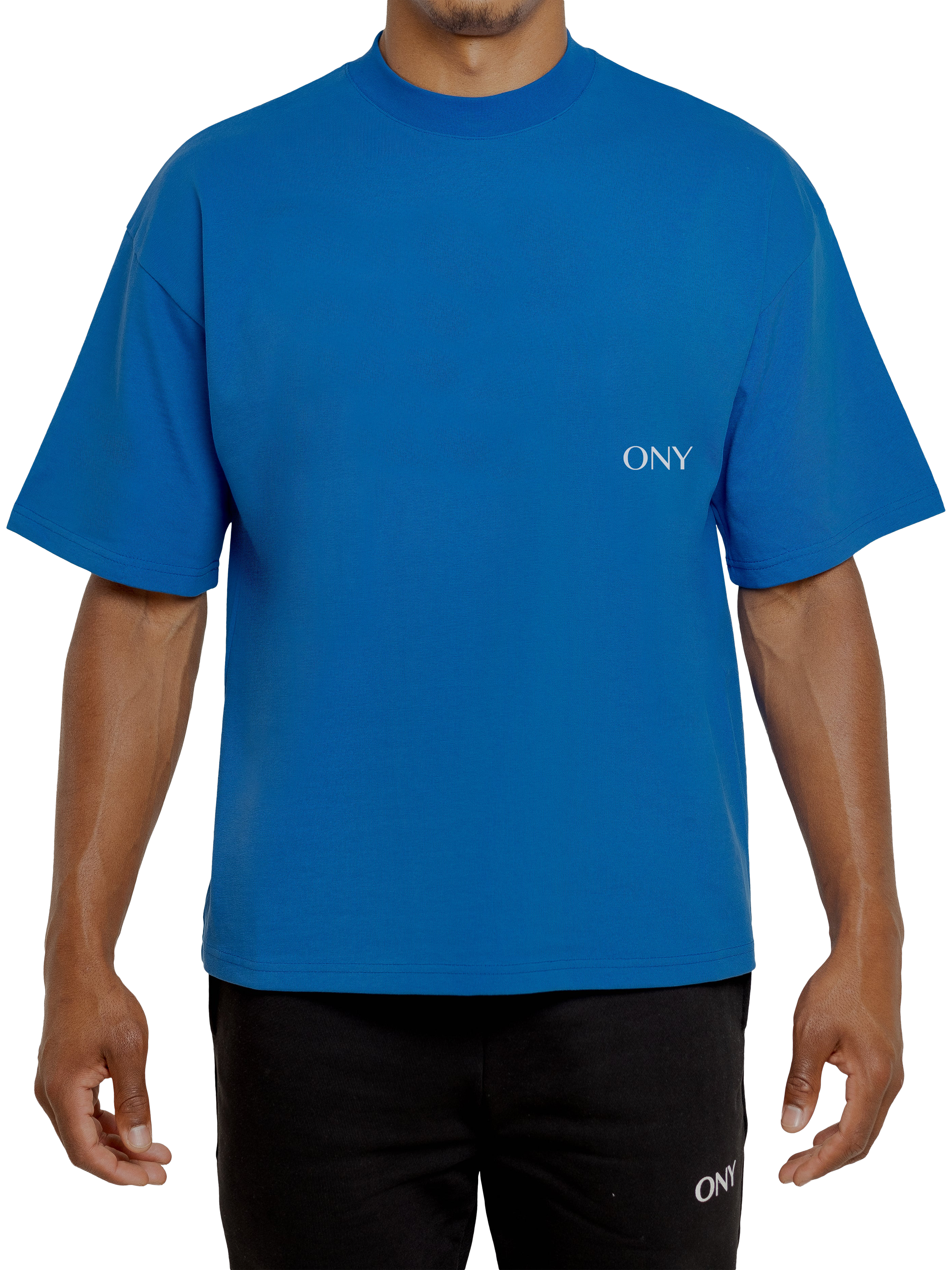 Product image 2 of 5, which shows Ony Logo Boxy Fit T-Shirt, Blue, XS