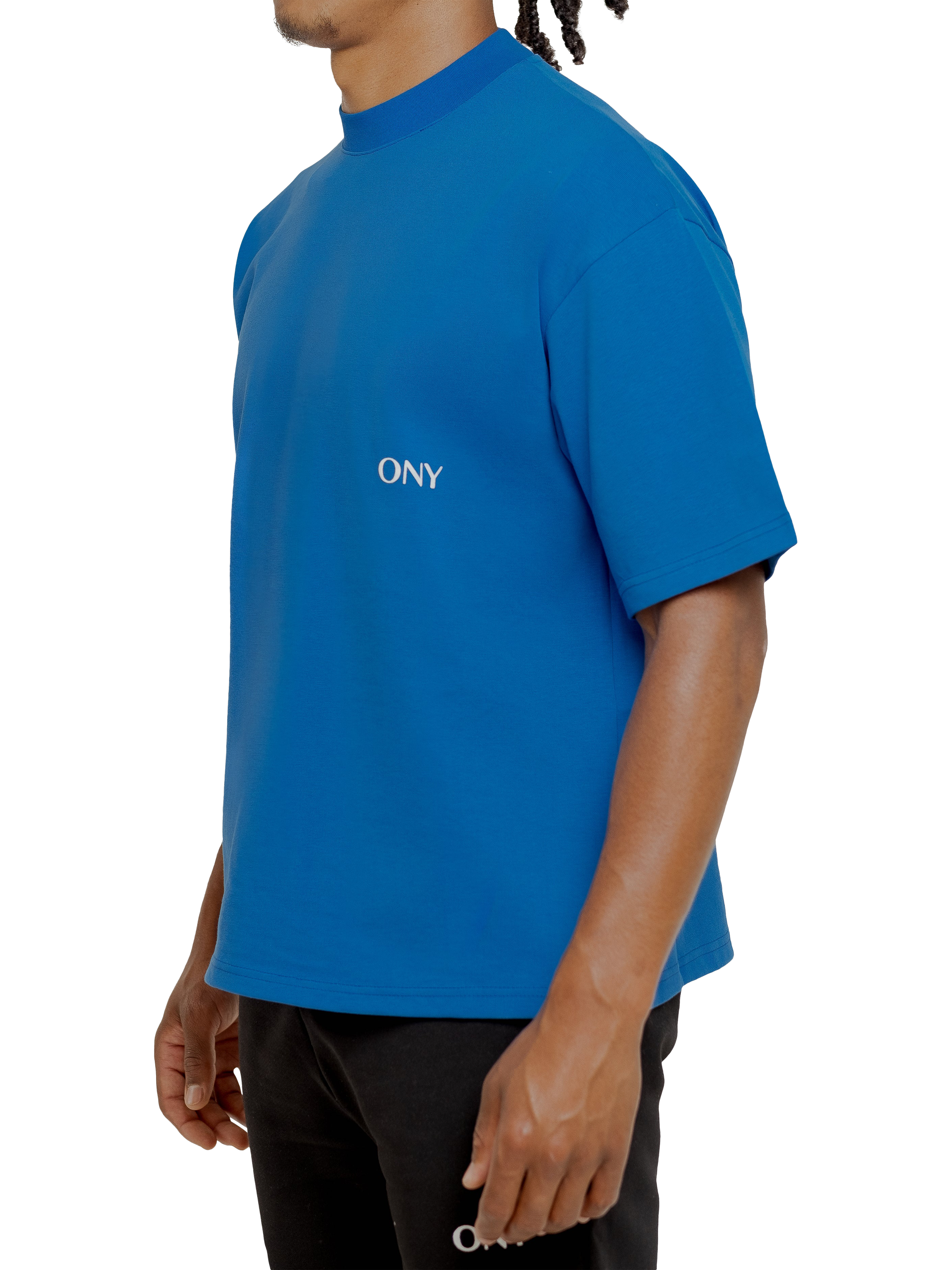 Product image 3 of 5, which shows Ony Logo Boxy Fit T-Shirt, Blue, XS