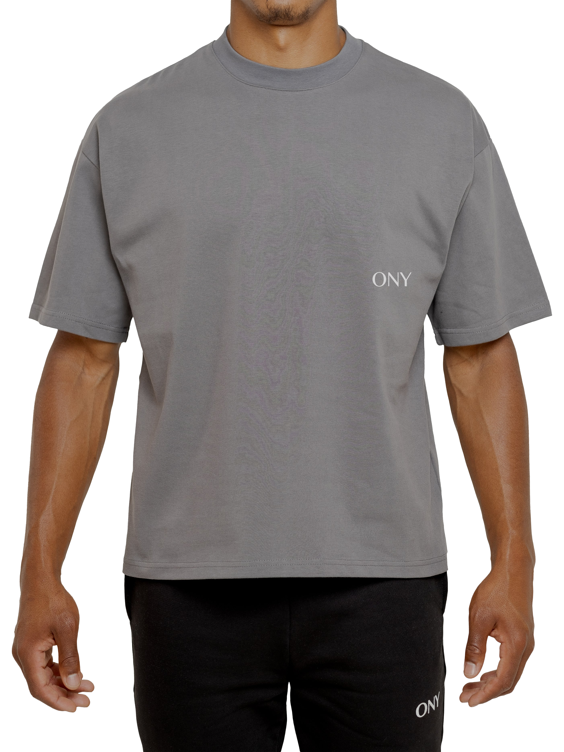 Product image 2 of 5, which shows Ony Logo Boxy Fit T-Shirt, Grey, XS