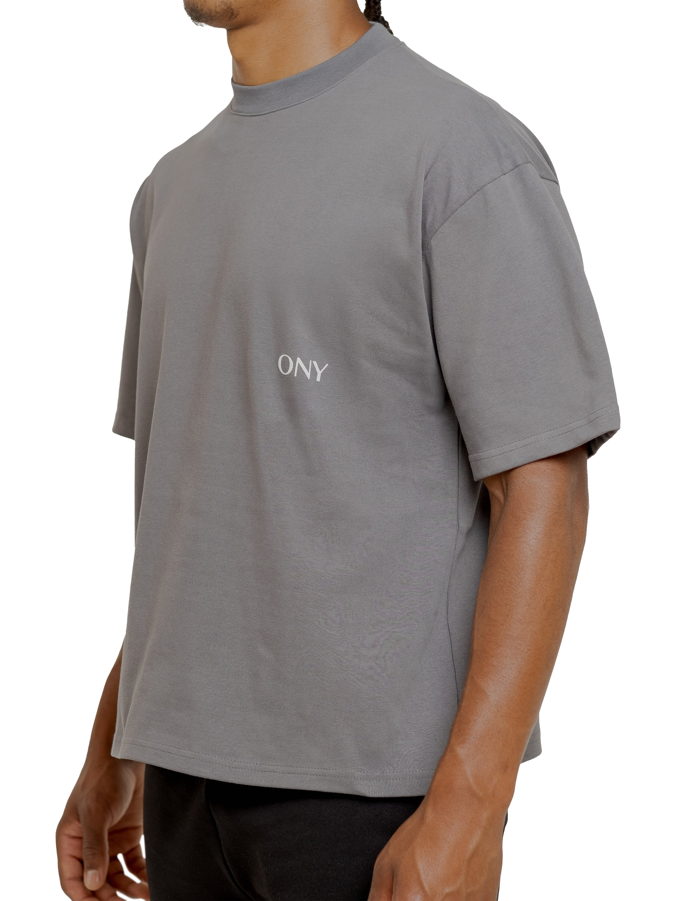 Product image 3 of 5, which shows Ony Logo Boxy Fit T-Shirt, Grey, XS