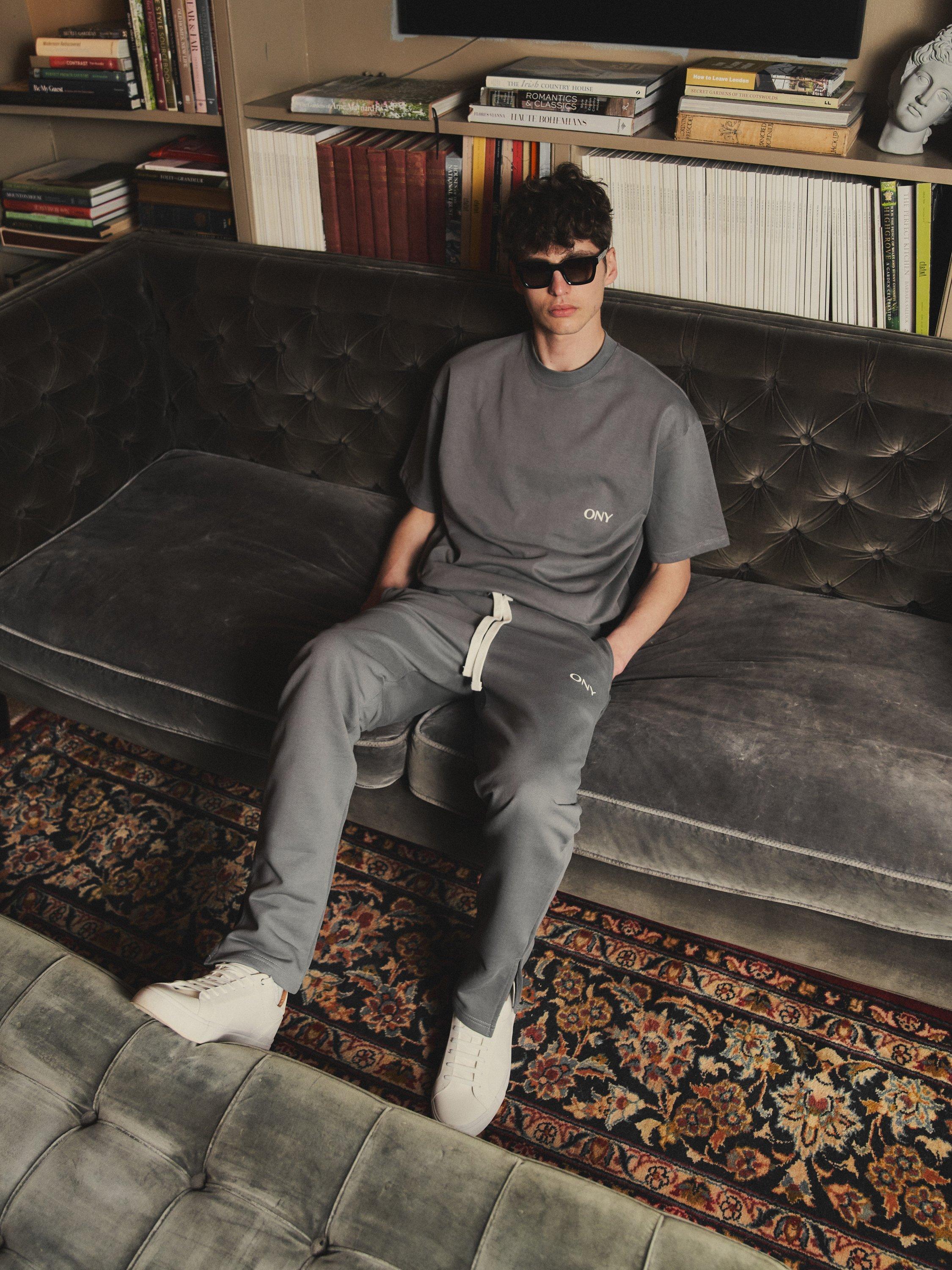 Product image 1 of 5, which shows Ony Logo Boxy Fit T-Shirt, Grey, XS