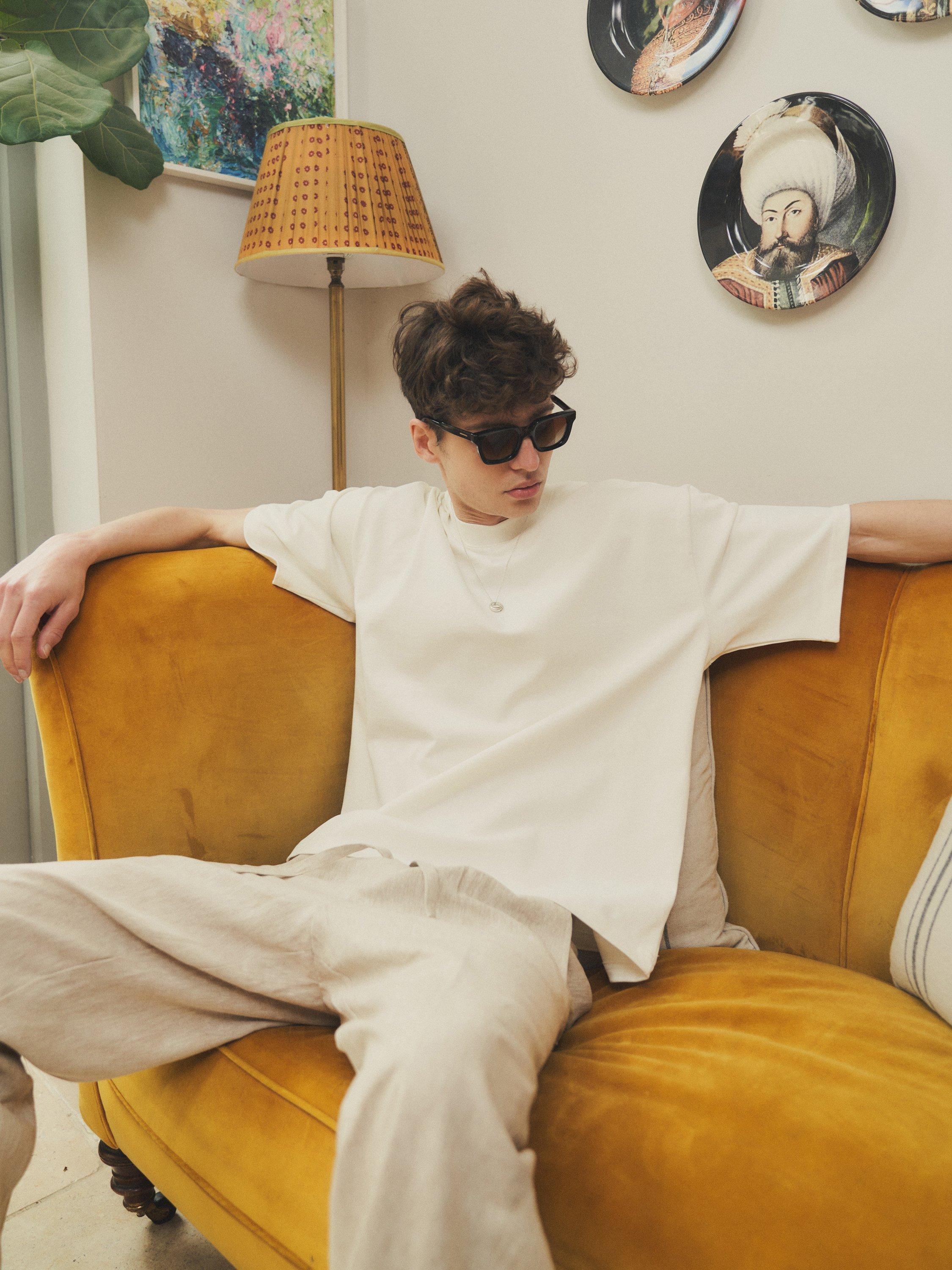 Product image 1 of 5, which shows Ony Logo Boxy Fit T-Shirt, Off White, XS
