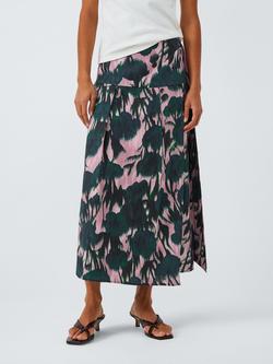 John Lewis Linen Blend Wrap Skirt, Vivi Bloom