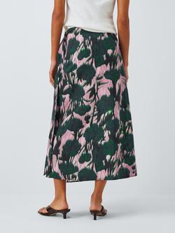 John Lewis Linen Blend Wrap Skirt - view 2, Vivi Bloom