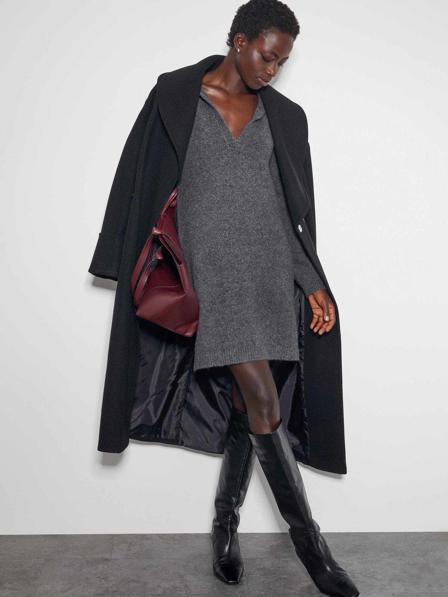 Monsoon Nora Knit Dress, Grey