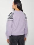 Monsoon Fin Fair Isle Jumper, Lilac/Multi