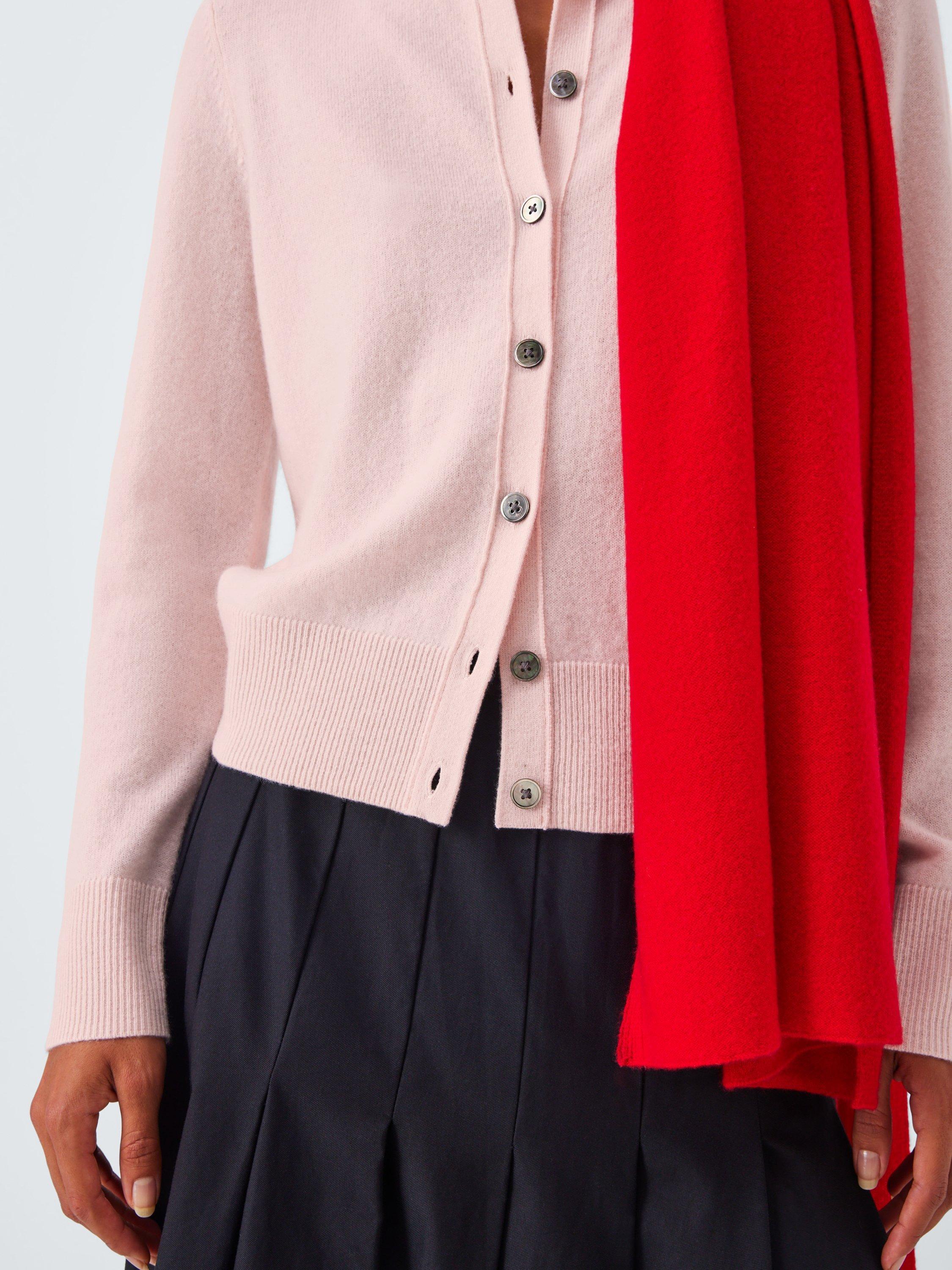 Product image 6 of 6, which shows John Lewis Cashmere Crew Neck Cardigan, Light Pink, 8