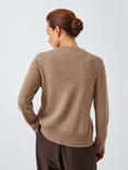 John Lewis Cashmere Crew Neck Cardigan, Camel