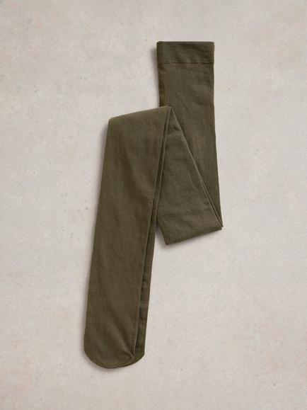 White Stuff Patty Plain Tights - view 2, Khaki