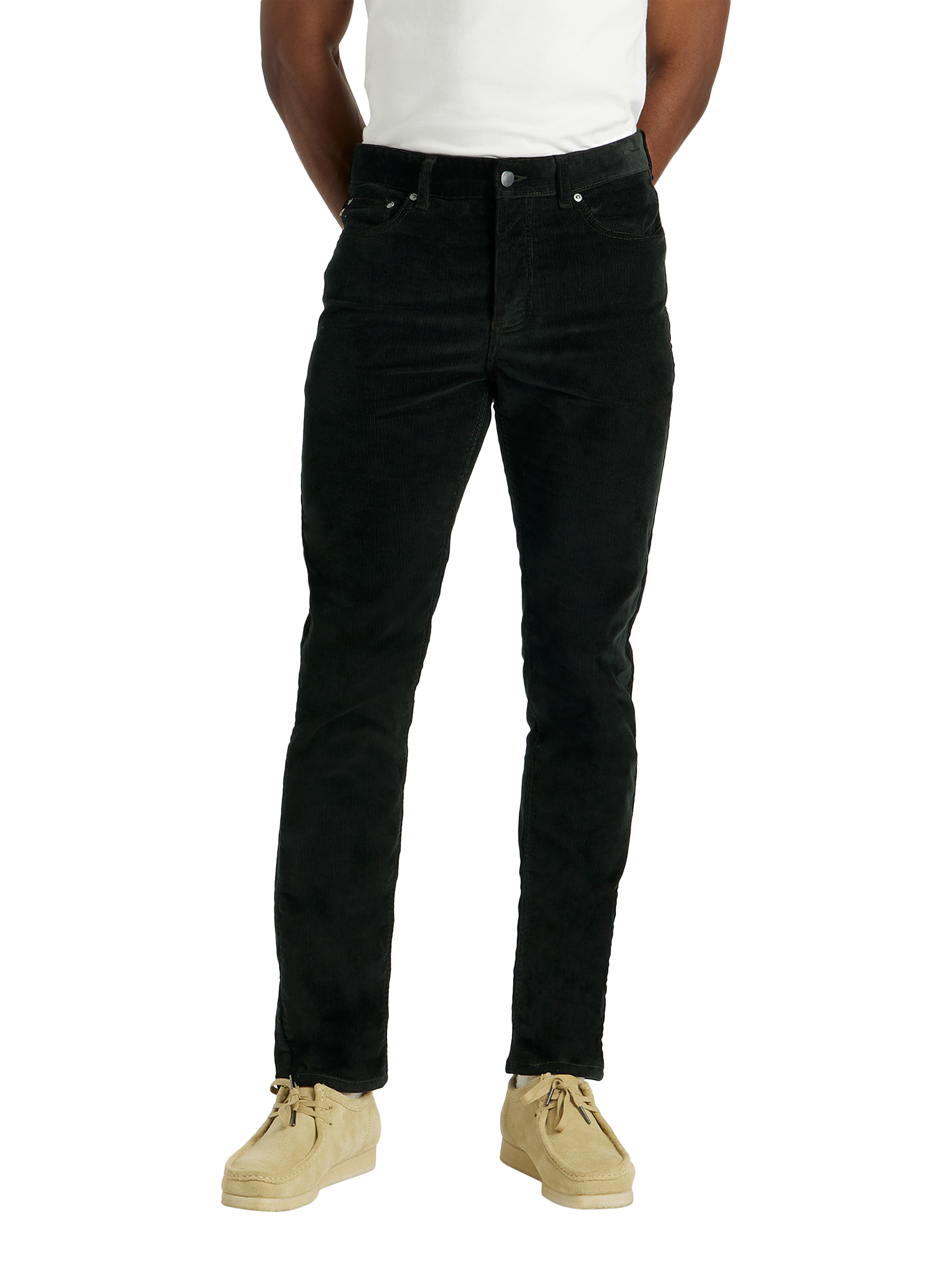 SPOKE Cord Fives Regular Thigh Trousers, Dark Forest