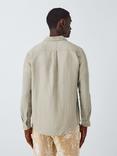 John Lewis Regular Fit Linen Shirt, Moss Gray