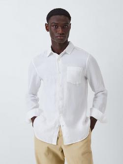 John Lewis Regular Fit Linen Shirt, White