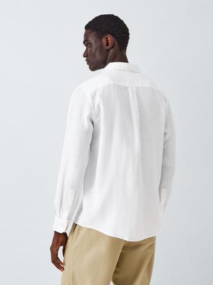 John Lewis Regular Fit Linen Shirt - view 2, White