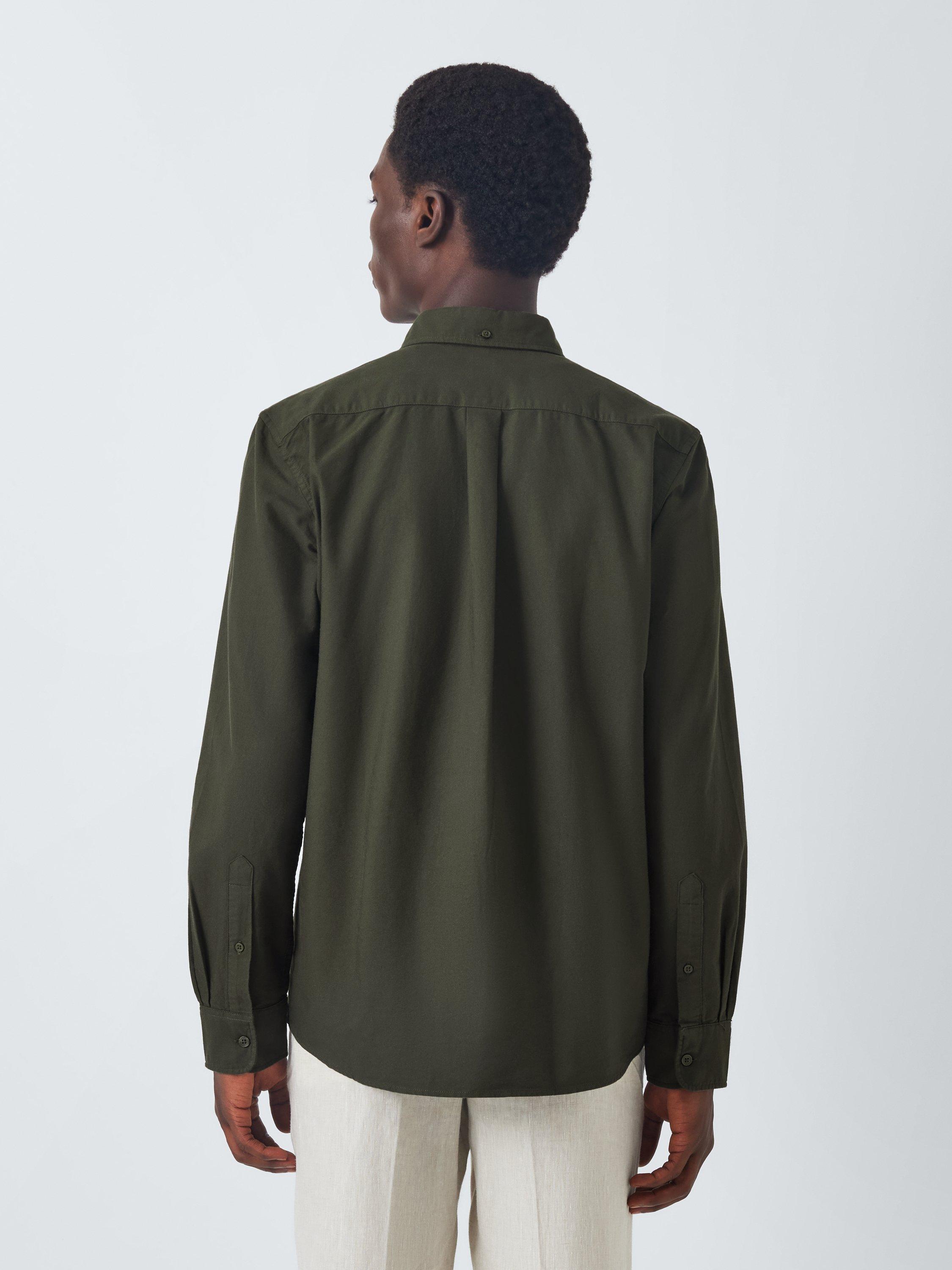 Product image 2 of 6, which shows John Lewis Cotton Regular Fit Oxford Shirt, Khaki, XL