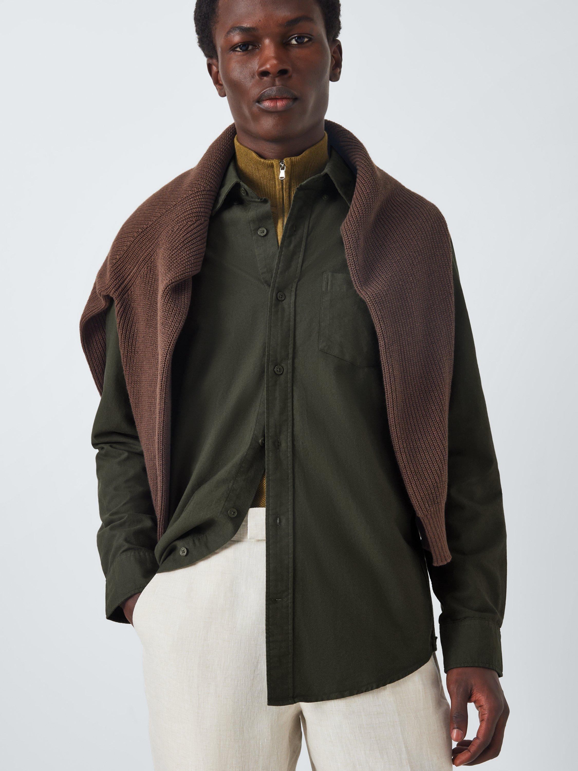 Product image 5 of 6, which shows John Lewis Cotton Regular Fit Oxford Shirt, Khaki, XL